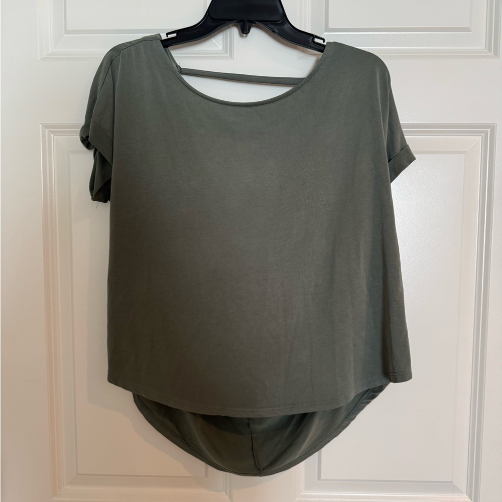 Casual Olive Green Women's Top